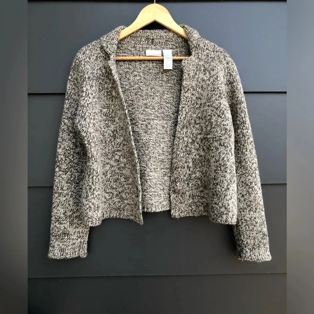 Cropped Wool mix Cardigan - Acrylic/wool mix - two-tone yarn - XL - Picture 5 of 8